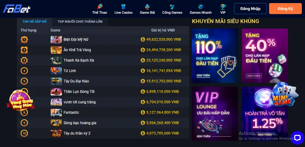 Tỷ lệ thưởng hấp dẫn và Jackpot khủng tại twin68 chính thức
